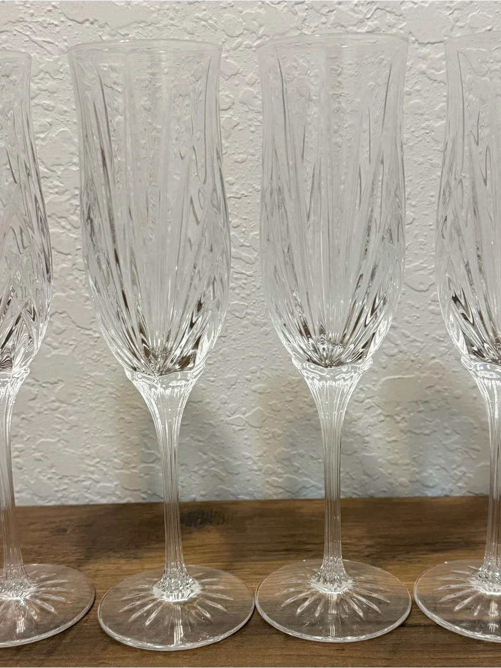 Cristal d’Arques Cortney 4-Flute Champagne Set 24% Lead Crystal Glasses France